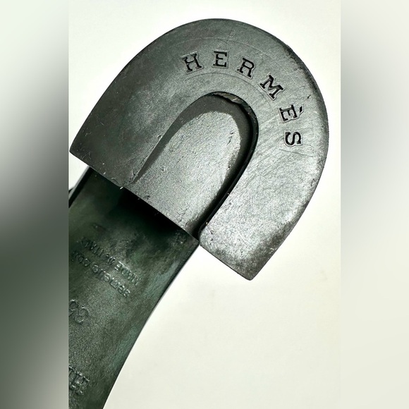 HERMES Viaggio 60 Calfskin Leather Ankle Strap Sandals 35 Black - Picture 12 of 15